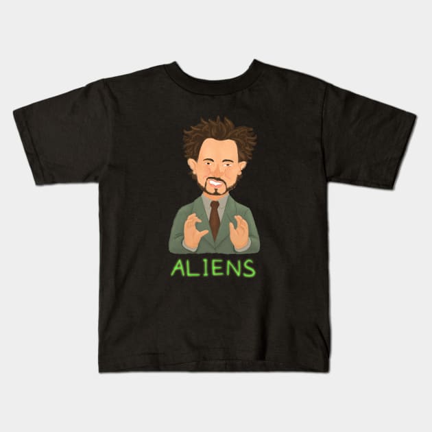 Aliens Kids T-Shirt by SarahWrightArt